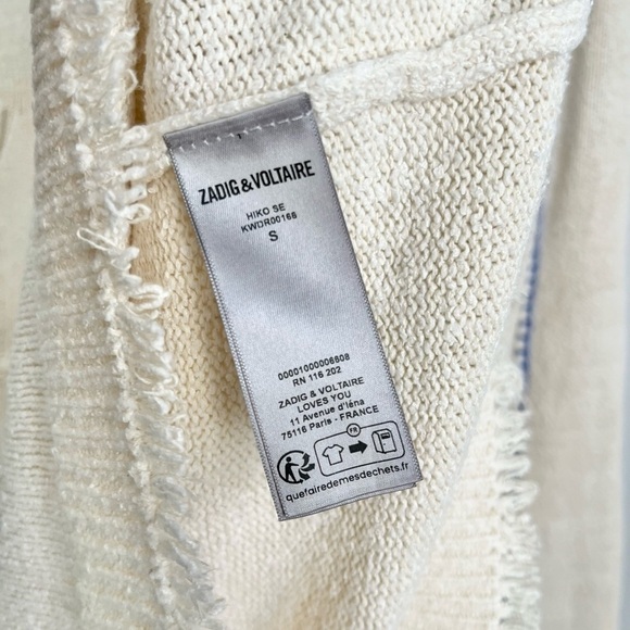 2023 Zadig & Voltaire Size S • Hilo Frayed Trim Silk Blend Knit Mini Dress Cover - Picture 4 of 6